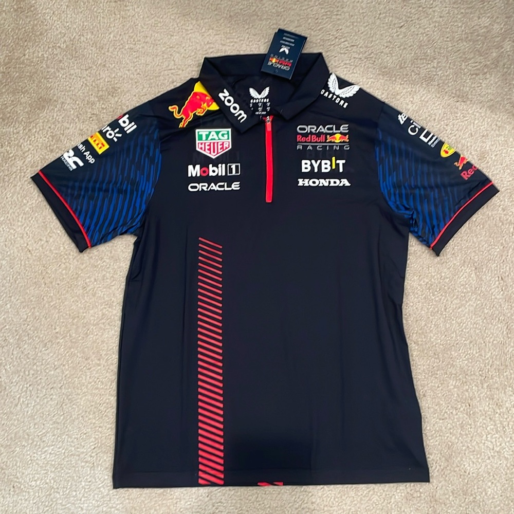 Castore ORACLE RED BULL RACING MENS POLO SHIRT - NIGHT SKY men size M NWT